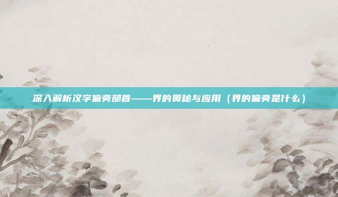 深入解析汉字偏旁部首——界的奥秘与应用（界的偏旁是什么）