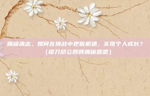 踌躇满志，如何在挑战中把握机遇，实现个人成长？（提刀却立四顾踌躇意思）