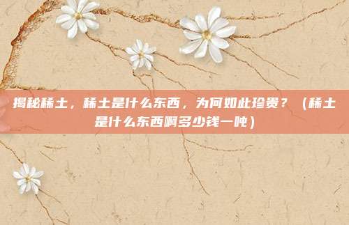 揭秘稀土,稀土是什么东西,为何如此珍贵?(稀土是什么东西啊多少钱一吨)