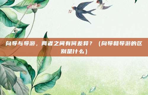 向导与导游,两者之间有何差异?(向导和导游的区别是什么)