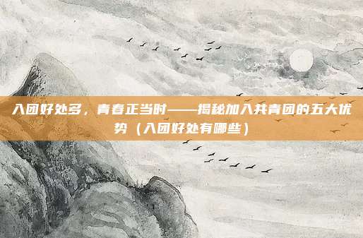 入团好处多，青春正当时——揭秘加入共青团的五大优势（入团好处有哪些）