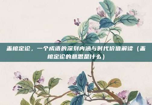 盖棺定论,一个成语的深刻内涵与时代价值解读(盖棺定论的意思是什么)