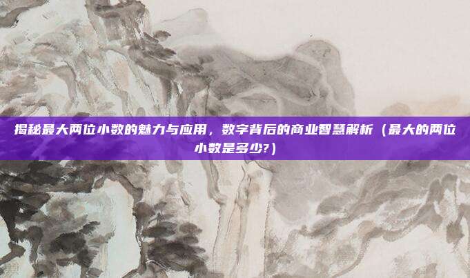 揭秘最大两位小数的魅力与应用，数字背后的商业智慧解析（最大的两位小数是多少?）