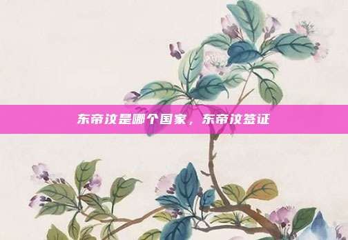 东帝汶是哪个国家,东帝汶签证