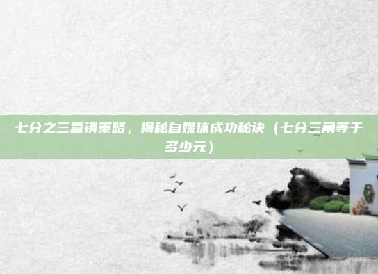 七分之三营销策略，揭秘自媒体成功秘诀（七分三角等于多少元）