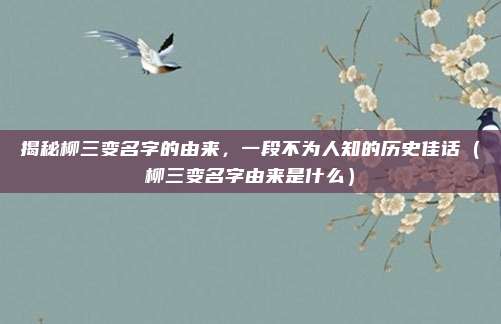 揭秘柳三变名字的由来，一段不为人知的历史佳话（柳三变名字由来是什么）