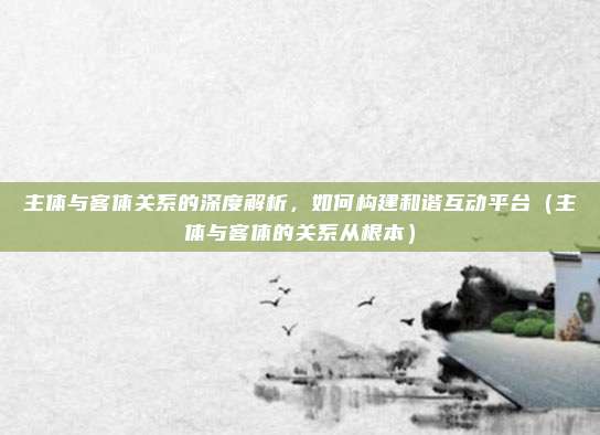 主体与客体关系的深度解析，如何构建和谐互动平台（主体与客体的关系从根本）
