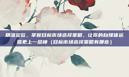 精准定位，掌握目标市场选择策略，让你的自媒体运营更上一层楼（目标市场选择策略有哪些）