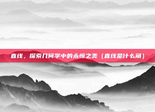 直线，探索几何学中的永恒之美（直线是什么角）