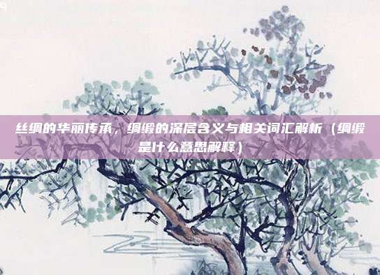 丝绸的华丽传承，绸缎的深层含义与相关词汇解析（绸缎是什么意思解释）
