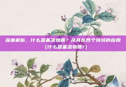 深度解析，什么是基准物质？及其在各个领域的应用（什么是基准物质?）