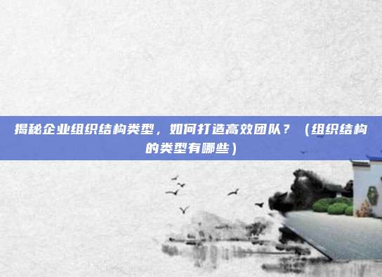 揭秘企业组织结构类型，如何打造高效团队？（组织结构的类型有哪些）