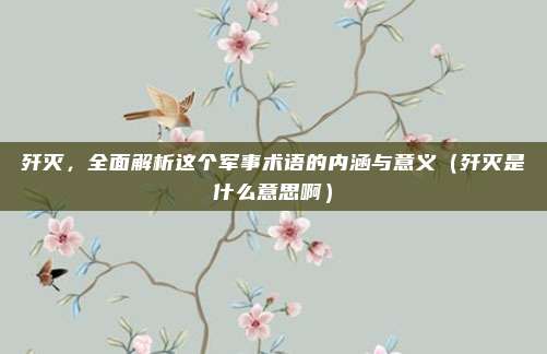 歼灭，全面解析这个军事术语的内涵与意义（歼灭是什么意思啊）