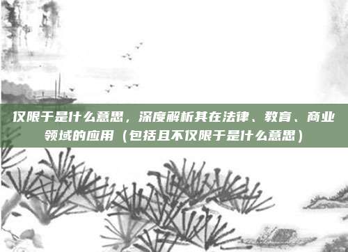 仅限于是什么意思，深度解析其在法律、教育、商业领域的应用（包括且不仅限于是什么意思）