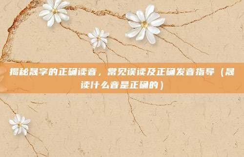 揭秘晟字的正确读音，常见误读及正确发音指导（晟读什么音是正确的）