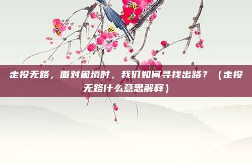 走投无路,面对困境时,我们如何寻找出路?(走投无路什么意思解释)