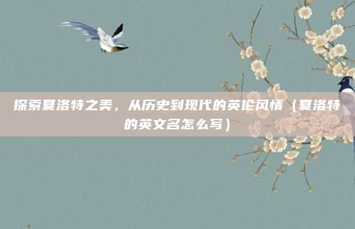 探索夏洛特之美，从历史到现代的英伦风情（夏洛特的英文名怎么写）