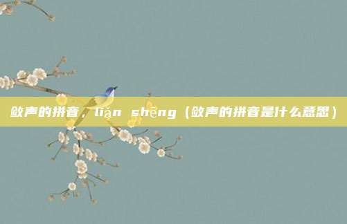 敛声的拼音,liǎn shēng(敛声的拼音是什么意思)