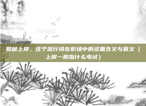 揭秘上岸,这个流行词在职场中的多重含义与意义(上岸一般指什么考试)