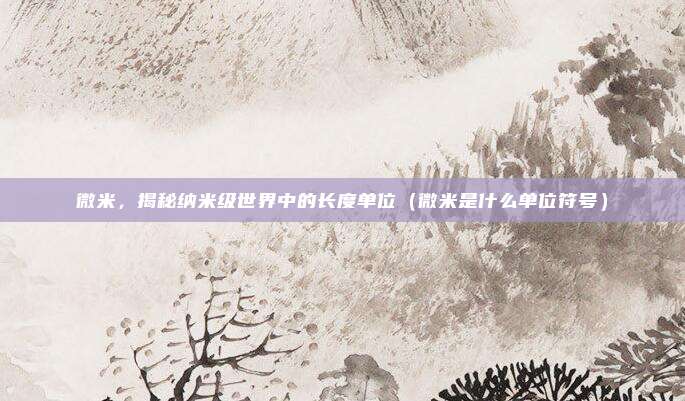 微米,揭秘纳米级世界中的长度单位(微米是什么单位符号)