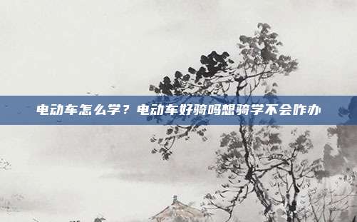 电动车怎么学?电动车好骑吗想骑学不会咋办