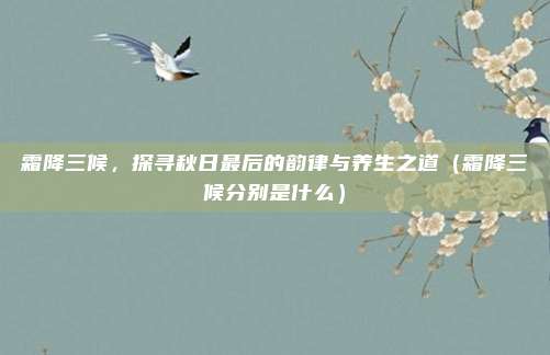 霜降三候，探寻秋日最后的韵律与养生之道（霜降三候分别是什么）