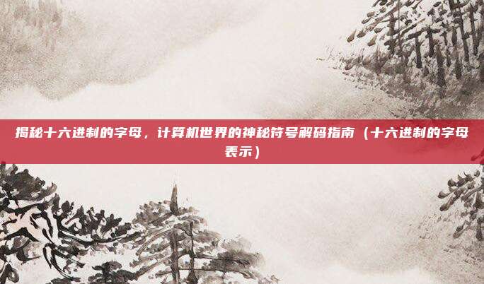 揭秘十六进制的字母，计算机世界的神秘符号解码指南（十六进制的字母表示）