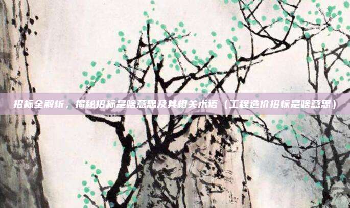 招标全解析，揭秘招标是啥意思及其相关术语（工程造价招标是啥意思）