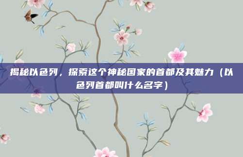 揭秘以色列,探索这个神秘国家的首都及其魅力(以色列首都叫什么名字)
