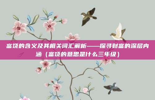 富饶的含义及其相关词汇解析——探寻财富的深层内涵（富饶的意思是什么三年级）