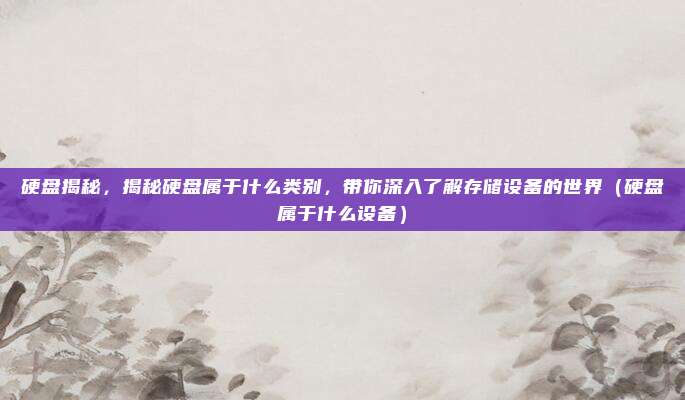 硬盘揭秘，揭秘硬盘属于什么类别，带你深入了解存储设备的世界（硬盘属于什么设备）