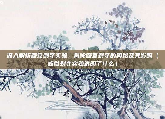深入解析感觉剥夺实验，揭秘感官剥夺的奥秘及其影响（感觉剥夺实验说明了什么）