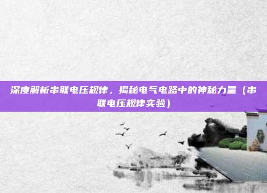 深度解析串联电压规律,揭秘电气电路中的神秘力量(串联电压规律实验)