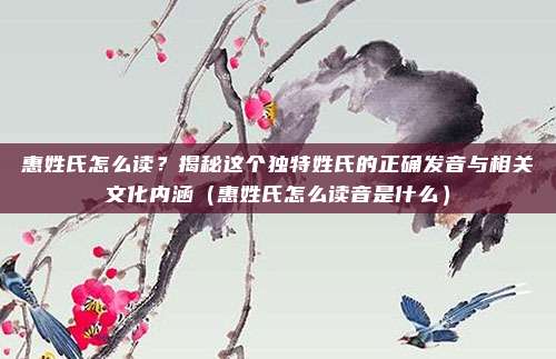 惠姓氏怎么读？揭秘这个独特姓氏的正确发音与相关文化内涵（惠姓氏怎么读音是什么）