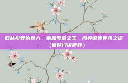 回味拼音的魅力，重温母语之美，探寻语言传承之道（回味词语解释）