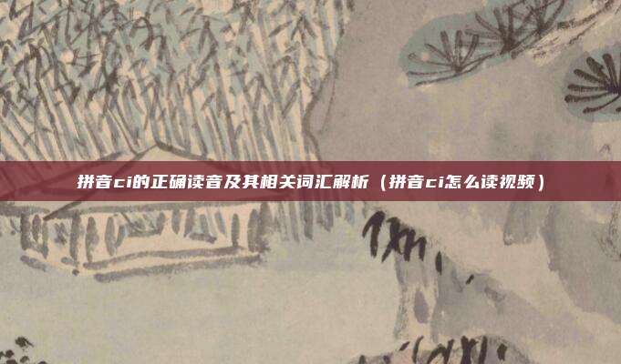 拼音ci的正确读音及其相关词汇解析（拼音ci怎么读视频）