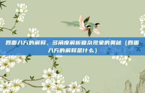 四面八方的解释，多角度解析复杂现象的奥秘（四面八方的解释是什么）