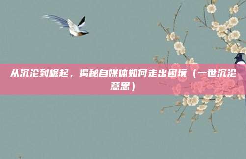 从沉沦到崛起，揭秘自媒体如何走出困境（一世沉沦意思）