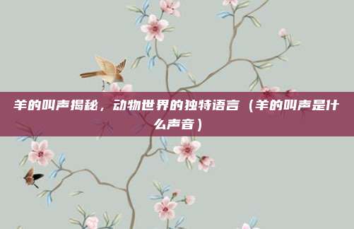 羊的叫声揭秘，动物世界的独特语言（羊的叫声是什么声音）