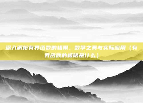 深入解析有界函数的极限，数学之美与实际应用（有界函数的极限是什么）