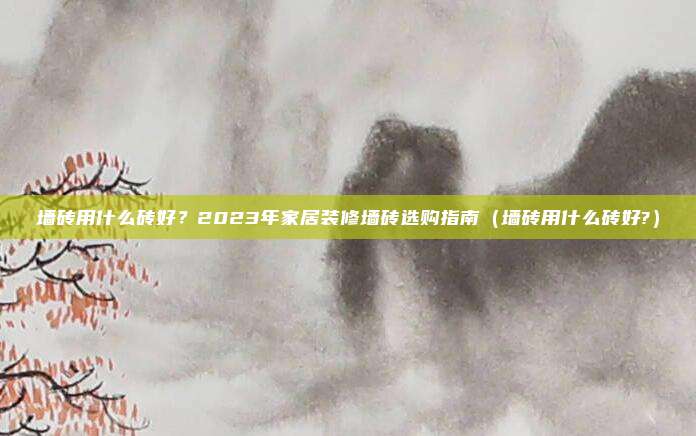 墙砖用什么砖好？2023年家居装修墙砖选购指南（墙砖用什么砖好?）