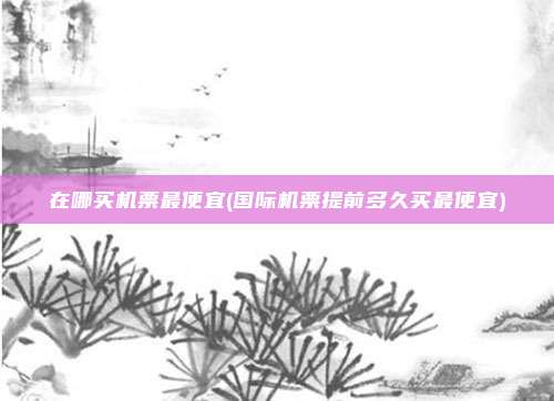 在哪买机票最便宜(国际机票提前多久买最便宜)