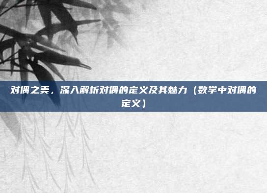 对偶之美，深入解析对偶的定义及其魅力（数学中对偶的定义）