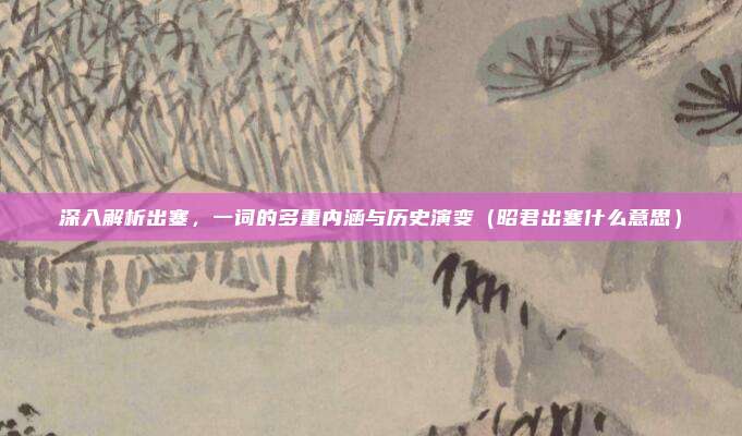 深入解析出塞，一词的多重内涵与历史演变（昭君出塞什么意思）