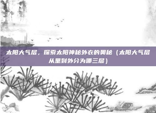 太阳大气层,探索太阳神秘外衣的奥秘(太阳大气层从里到外分为哪三层)