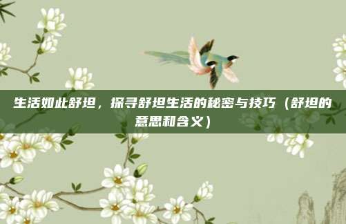 生活如此舒坦，探寻舒坦生活的秘密与技巧（舒坦的意思和含义）