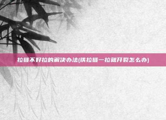 拉链不好拉的解决办法(铁拉链一拉就开裂怎么办)
