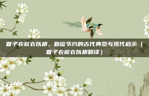 曾子衣敝衣以耕，勤俭节约的古代典范与现代启示（曾子衣敝衣以耕翻译）