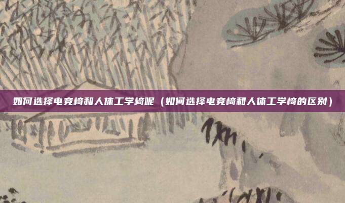 如何选择电竞椅和人体工学椅呢（如何选择电竞椅和人体工学椅的区别）