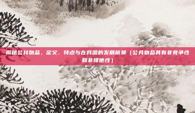 揭秘公共物品，定义、特点与在我国的发展前景（公共物品具有非竞争性和非排他性）